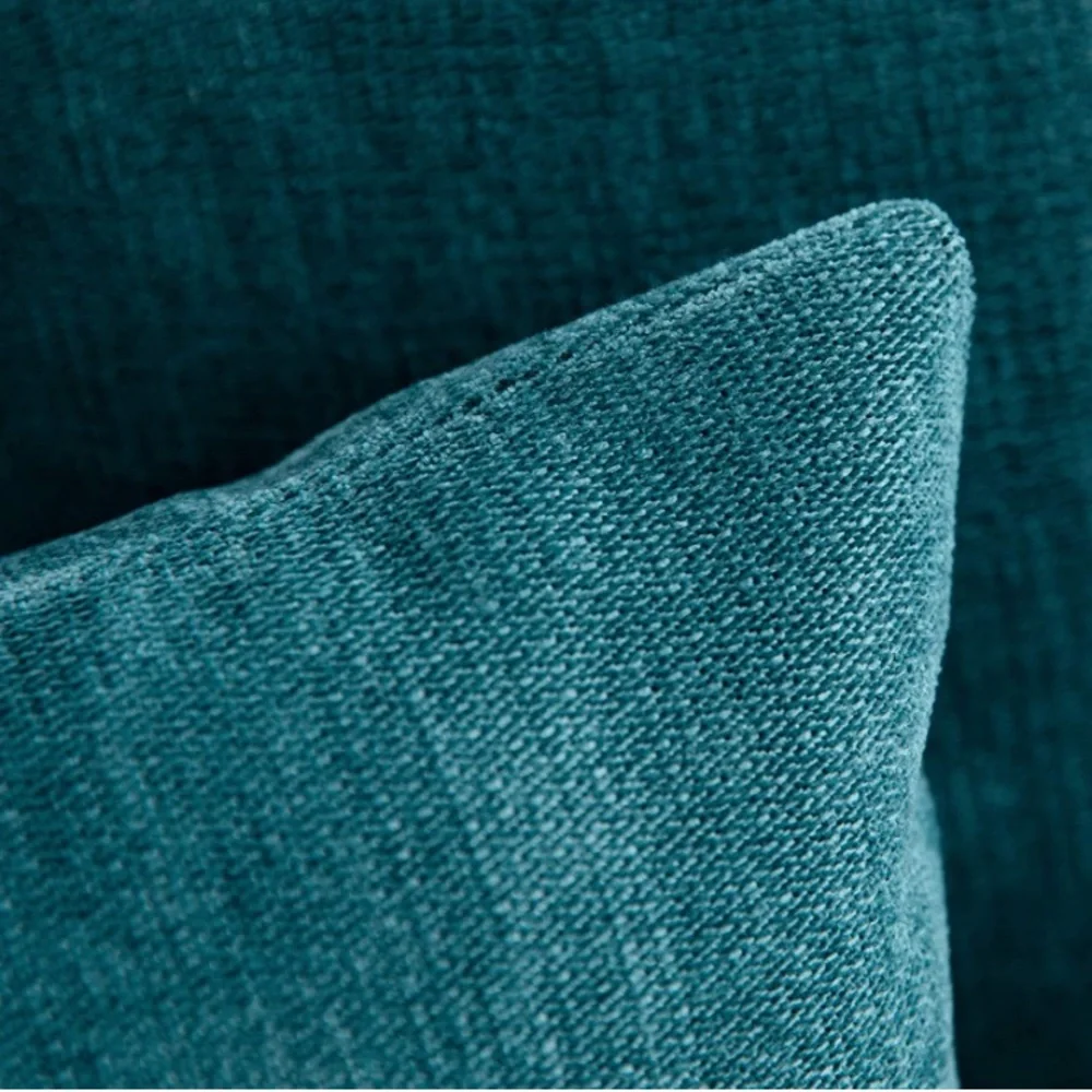 Luxury Home | Chic Teal Blue Green Soft Chenille Textured Throw Pillow Covers